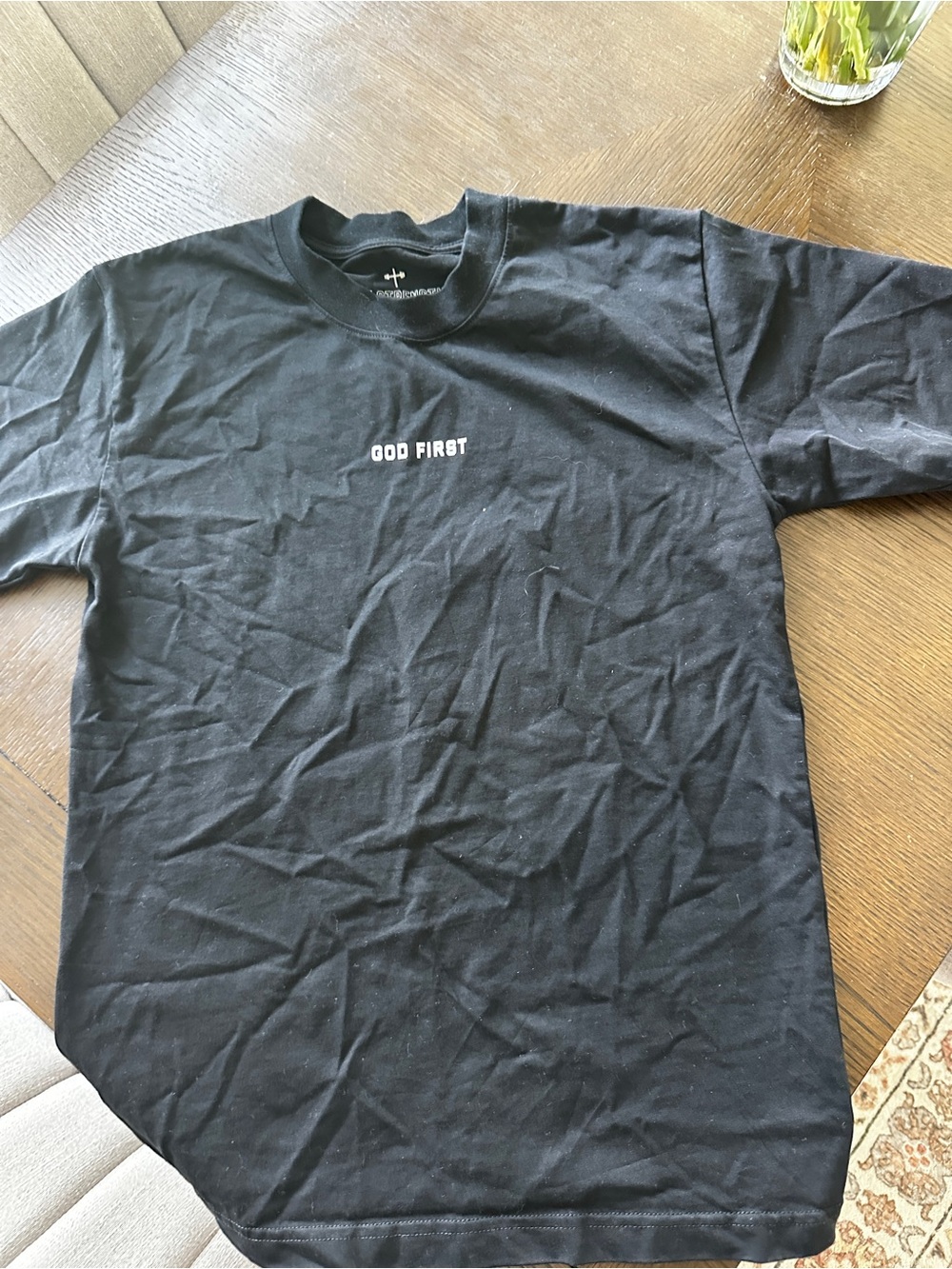 NWOT Holstrength God First Black Men's Crewneck T-Shirt